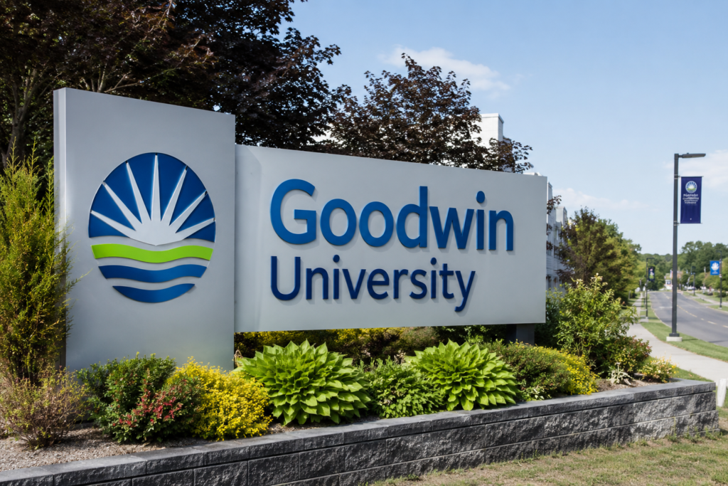 Goodwin University data breach 2026 campus sign