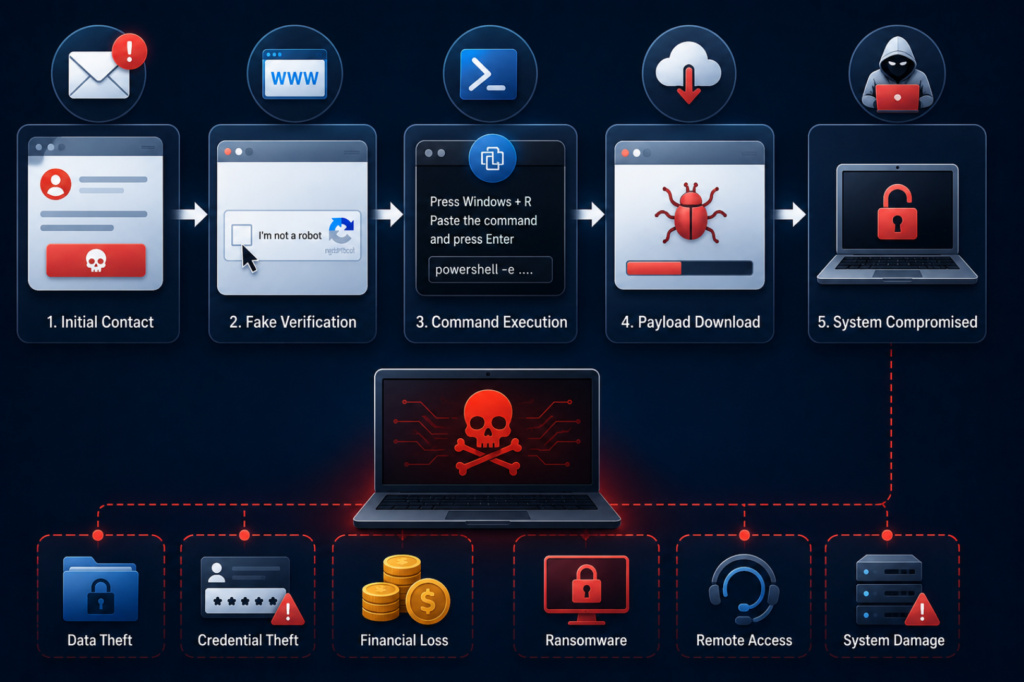 ClickFix Malware infection chain infographic