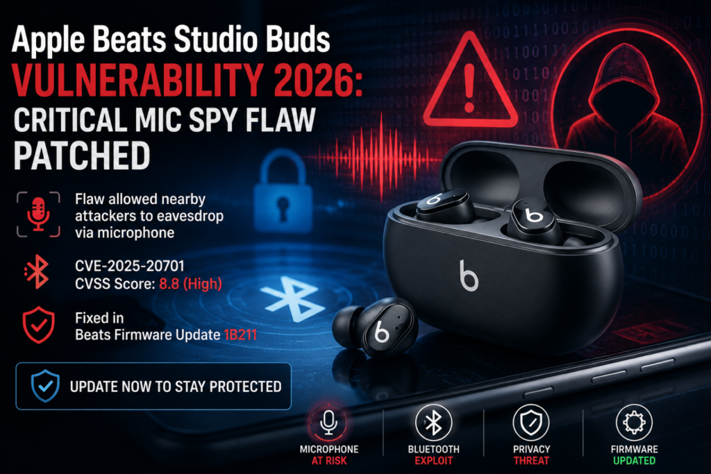 Apple Beats Studio Buds Vulnerability 2026 security update fixing CVE-2025-20701