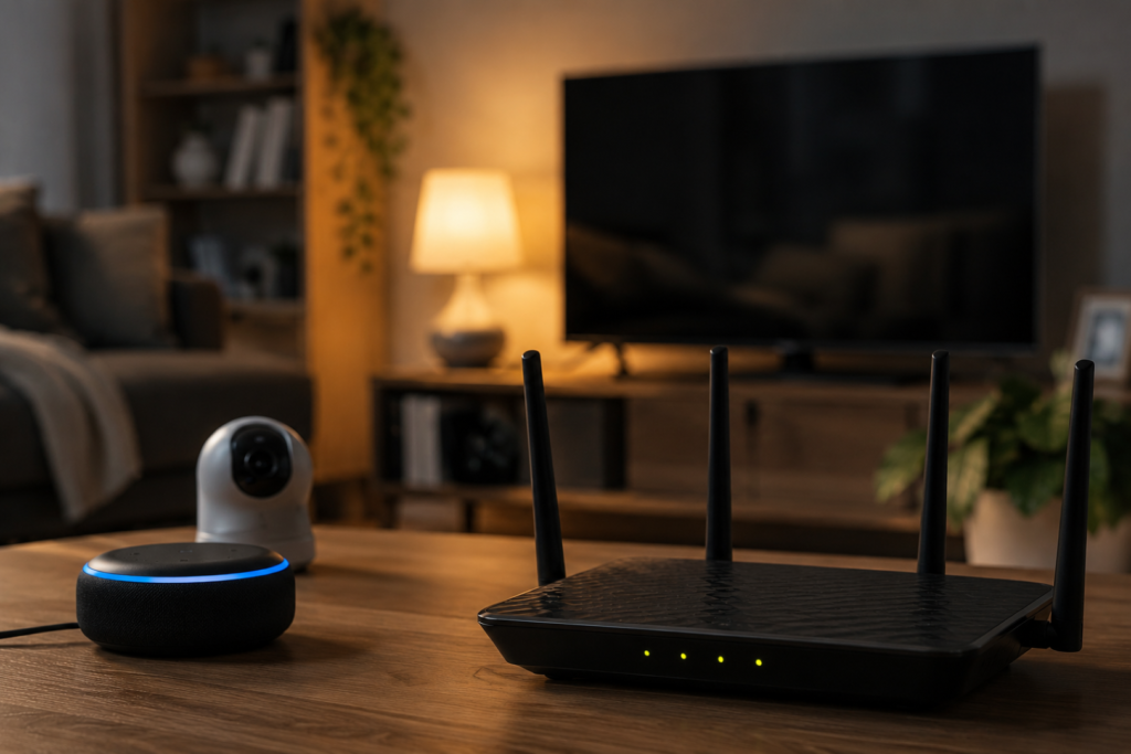 NetNut Residential Proxy Network illustration showing operating through compromised home devices.
