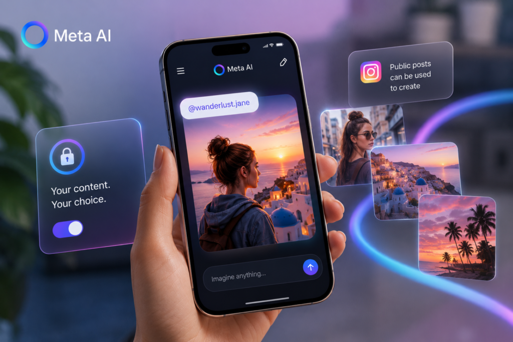 Meta AI Image Tool using public Instagram photos for AI image generation