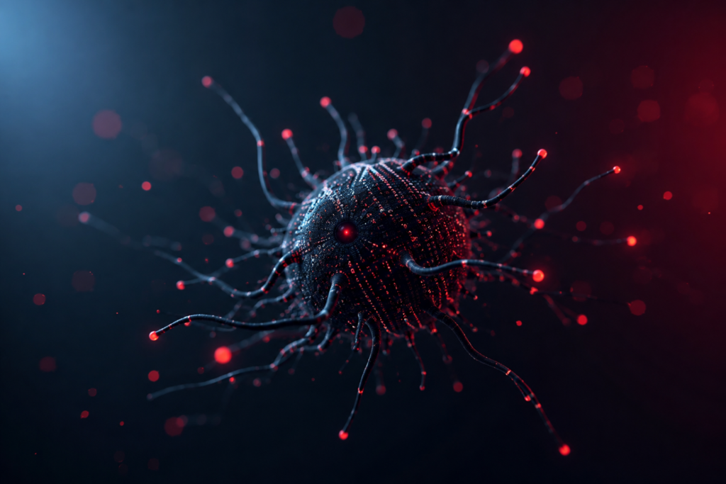 AI-Powered Malware dynamically rewriting its code to evade cybersecurity defenses.