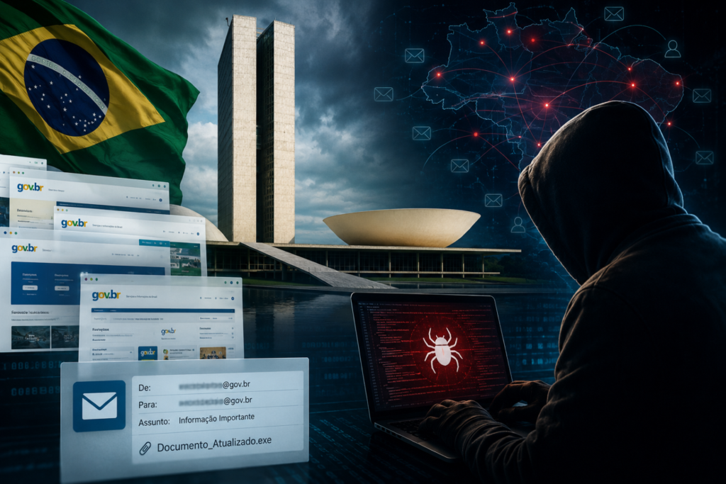 PhantomEnigma Malware: 20+ Brazil Government Sites Hijacked Illustration of PhantomEnigma Malware abusing Brazilian government websites for phishing attacks