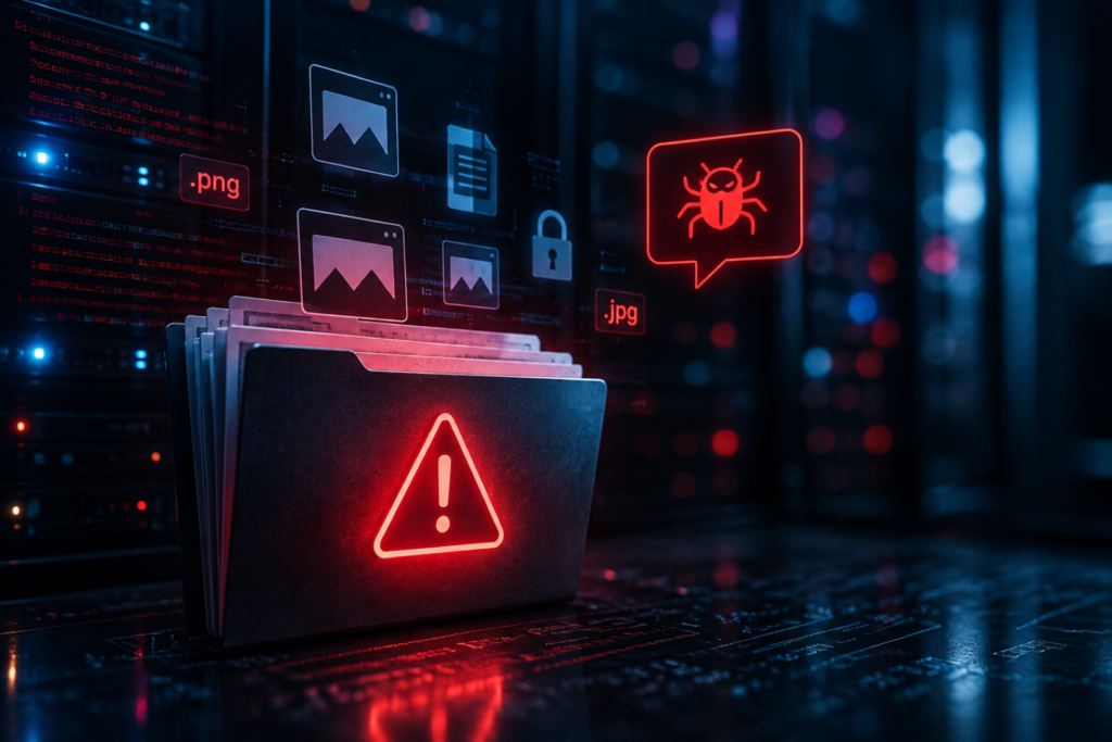 Illustration of the Rails Active Storage RCE Vulnerability affecting Ruby on Rails image uploads.