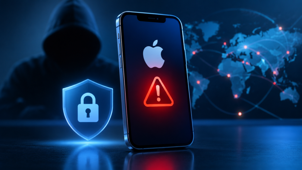 Apple Spyware Threat Notifications: Critical Alert Apple Spyware Threat Notifications warning graphic showing a targeted device security alert