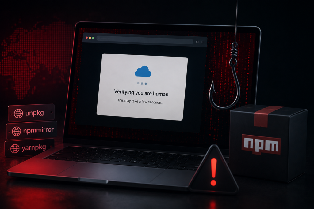Malicious npm Packages using trusted npm mirrors for fake Cloudflare phishing pages