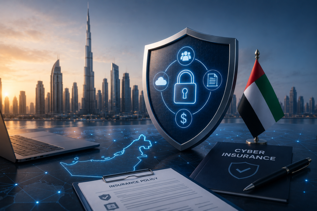 Cyber insurance UAE compliance requirements and security audit concept