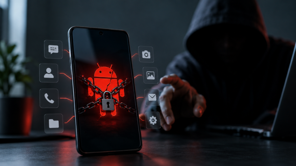 Mantax Otax Android Ransomware targeting an Android smartphone